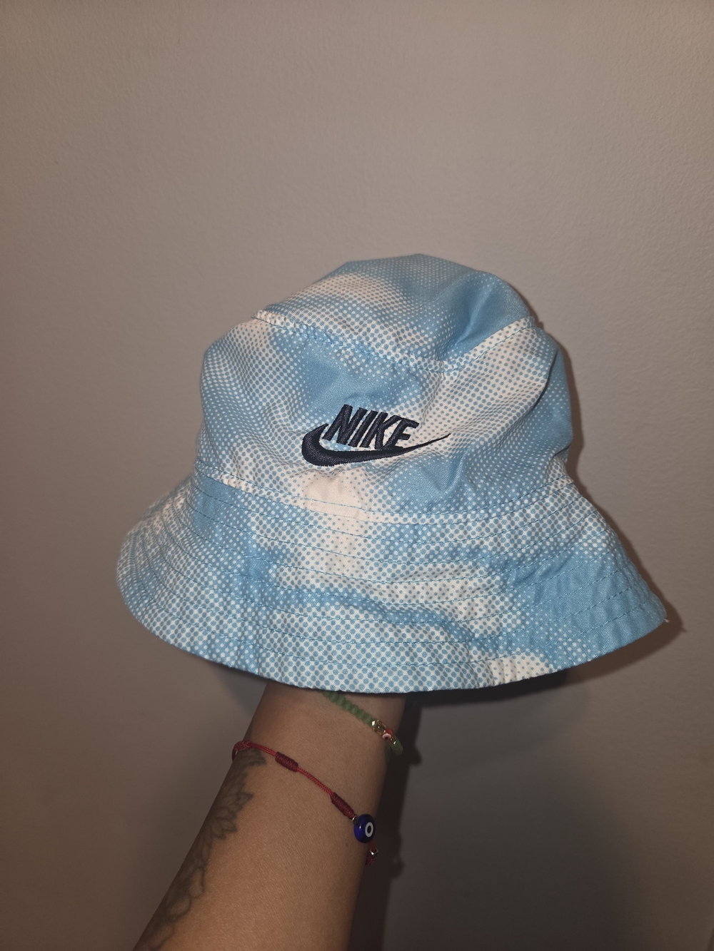Nike Light Blue & White Tie-Dye Bucket Hat